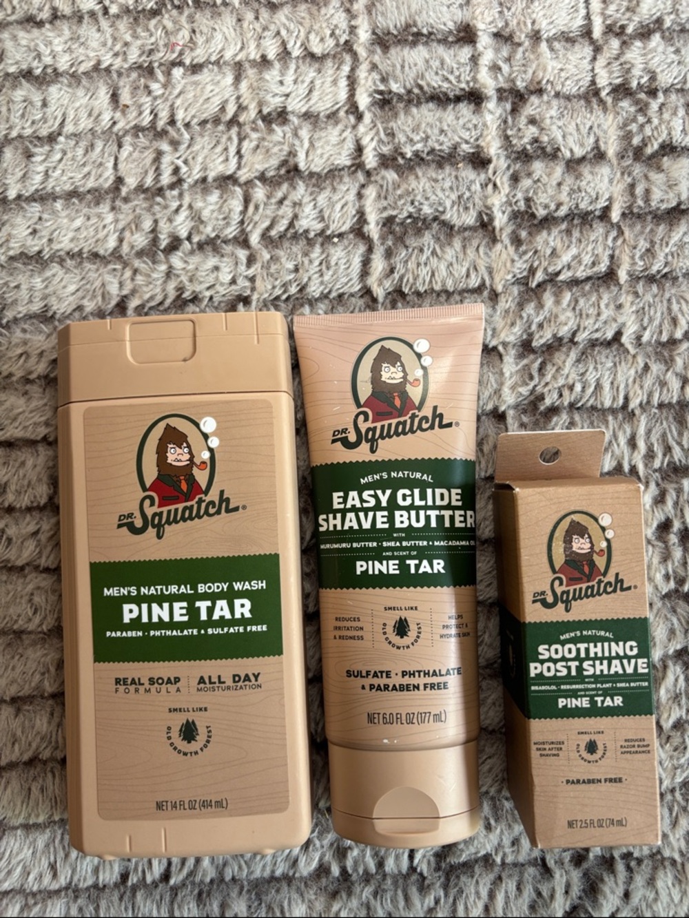 Dr. Squatch Pine Tar Men's Care Set - Beige & Green